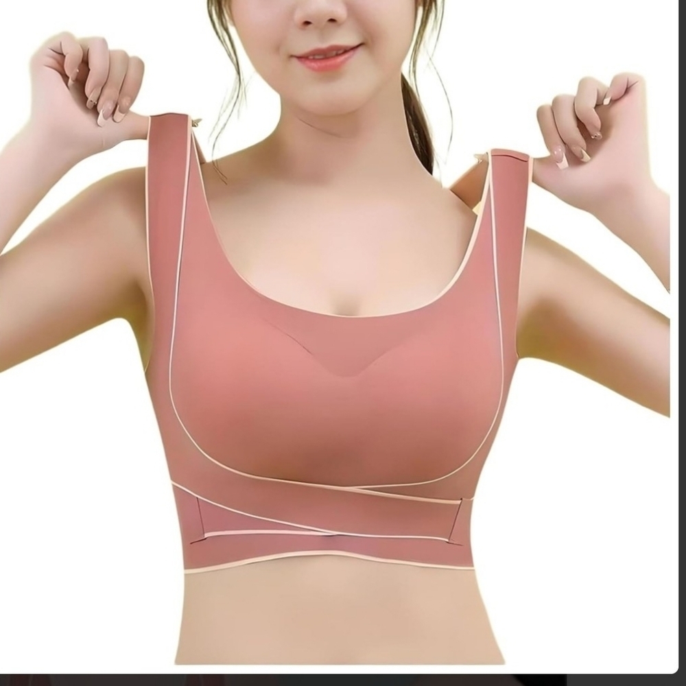 Women's Coral Colored, Front Adjustable Sports Bra Size XL